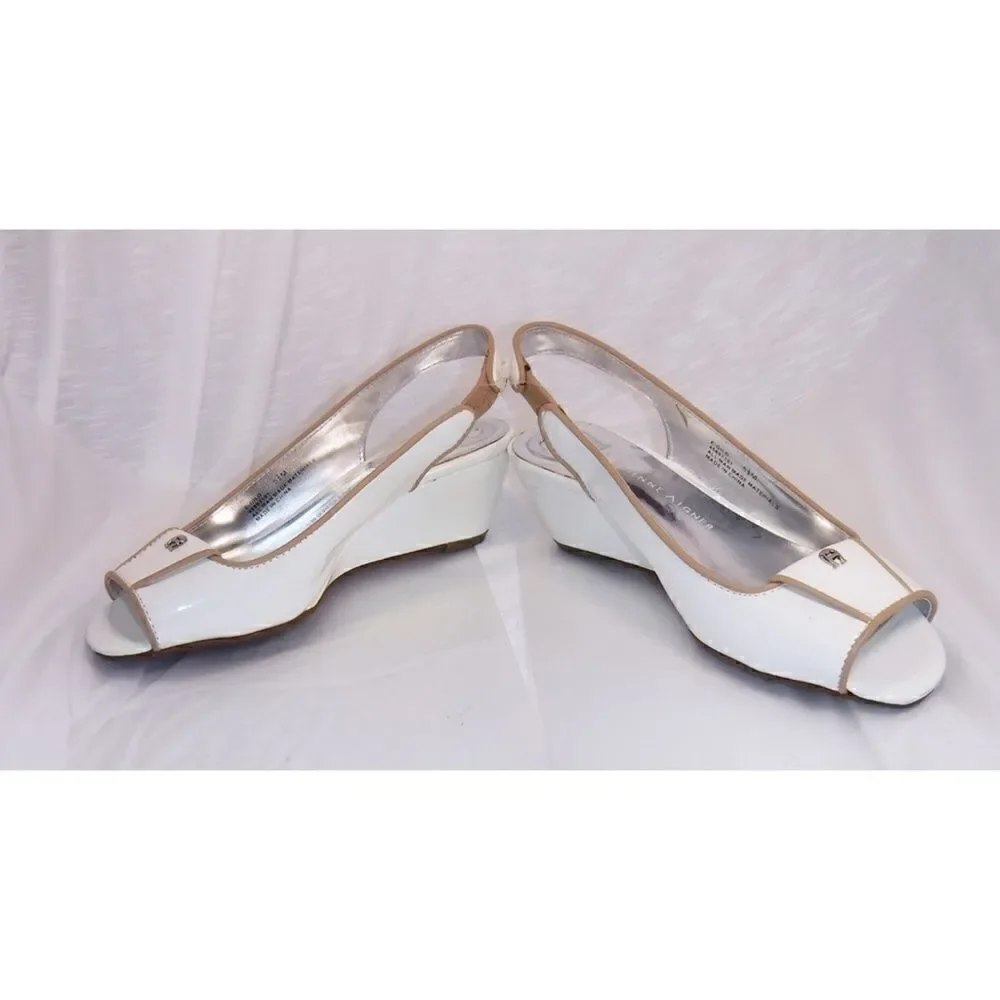 Etienne Aigner White Gold Heels Sandals - Picture 5 of 5